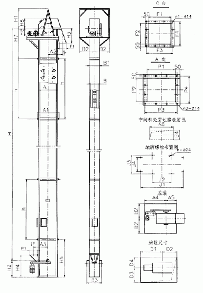 NE鬥式提升機內部結構圖紙展示