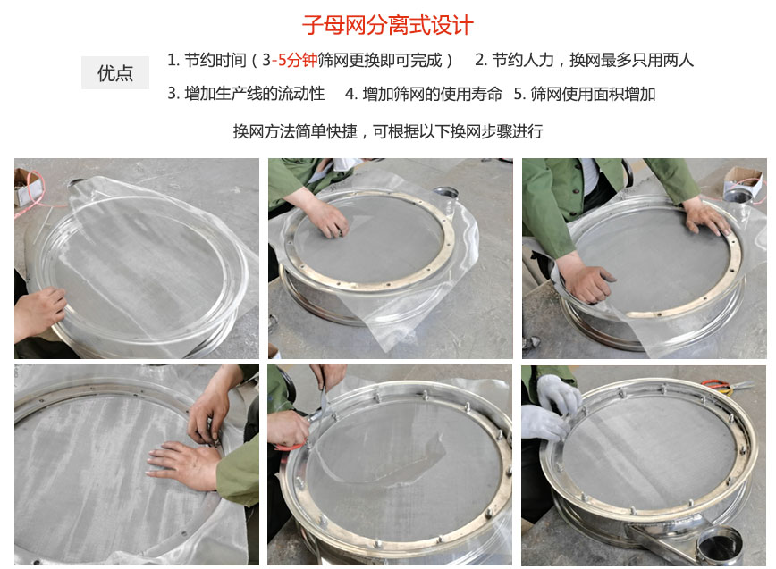 好色先生TV在线下载振動機械換網優勢：1，節省時間（3-5分鍾篩網更換即可完成）2，節省人力，換網隻有兩人。3.增加生產線的流暢性。4.增加篩網壽命，彈跳球不直接撞擊子網。5.篩網使用麵積增加。