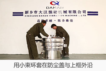 用小束環套在防塵蓋與上框外沿。