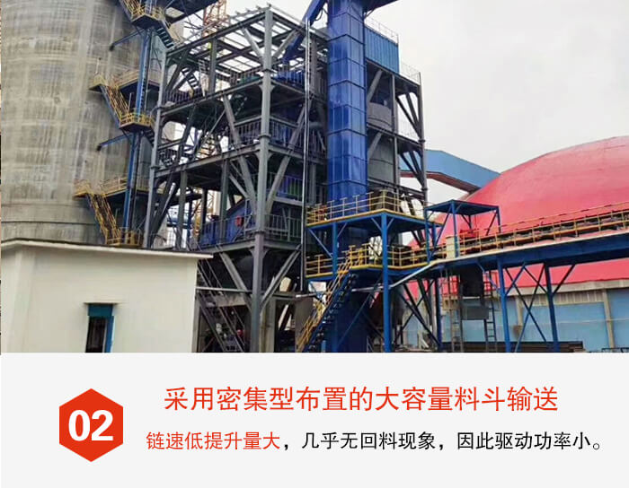 鬥式提升機料鬥的排列比較緊密可以防止回料現象的出現。